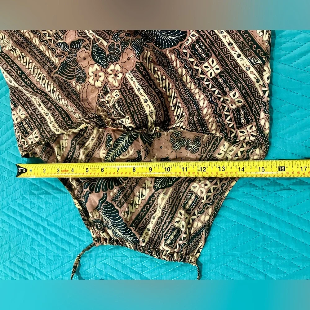 Vintage Bali Batik 100% Cotton Hand Made Indonesian Halter Top - Picture 4 of 7
